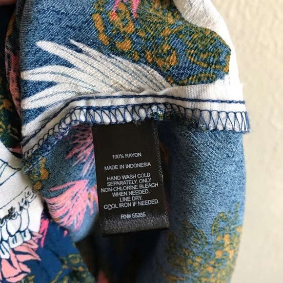 Express Crane Floral Teal Ruffle Playsuit Romper S - Picture 8 of 8